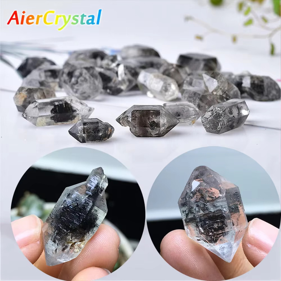 AierCrystal Natürlicher Herkimer-Diamant als weißer Rohstein für Reiki und Heilung, 1–10 g - Bild 2