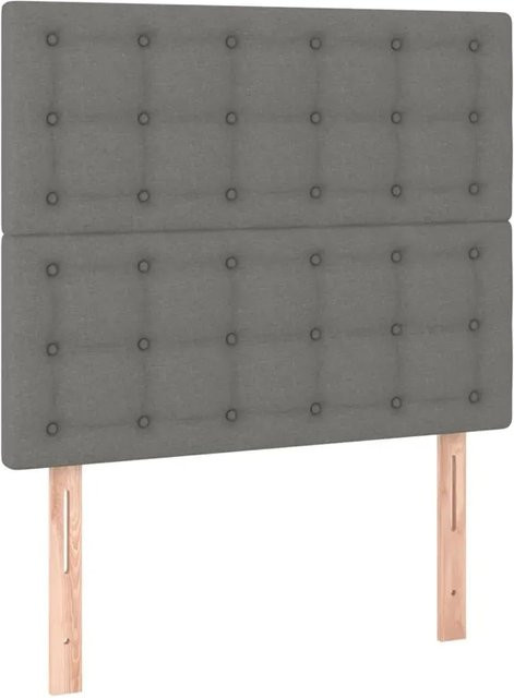 vidaXL LED Kopfteil Dunkelgrau mit USB-Ladeanschluss und integrierter Beleuchtung, Breite: 90 cm, Tiefe: 5 cm, Höhe: 118-128 cm - Bild 1