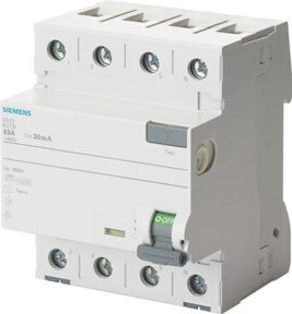 Siemens RCD FI-Schutzschalter Typ A 25A 30mA 400V in Weiß - Bild 1