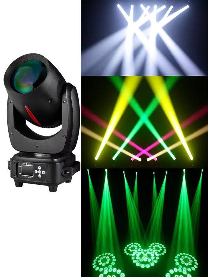 HYULIGHTS LED Moving Head Light 180W in Schwarz mit Beam-, Spot- und Zoom-Funktion, 24 rotierenden Prismen, 14 Gobos sowie 11-Farben- und 7-Farben-Rad für die professionelle DJ-Bühnenbeleuchtung - Bild 4