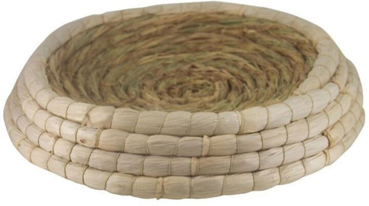 Handgewebter Katzenkorb von GoolRC aus Stroh und Maisblatt, rund, beige, Durchmesser: 45 cm - Bild 1