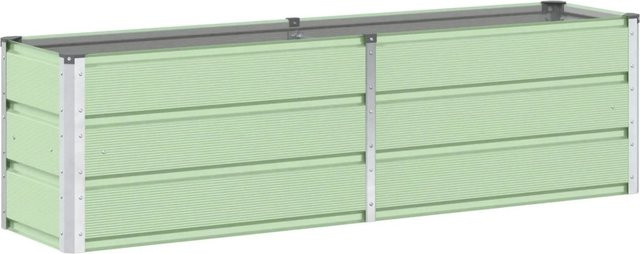 vidaXL Pflanzkübel aus Stahl und Kunststoff, Grün, B/T/H: 160 x 40 x 45 cm - Bild 1