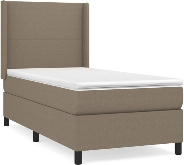 vidaXL Boxspringbett mit Matratze Hybrid-Design in Taupe, B/T/H: 90 x 200 cm - Bild 1