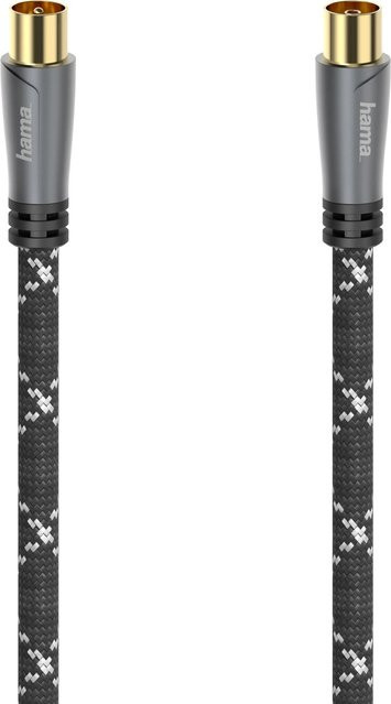 Hama Antennen-Kabel Koax-Stecker zu Koax-Kupplung Schwarz/Grau 1,5 m - Bild 1