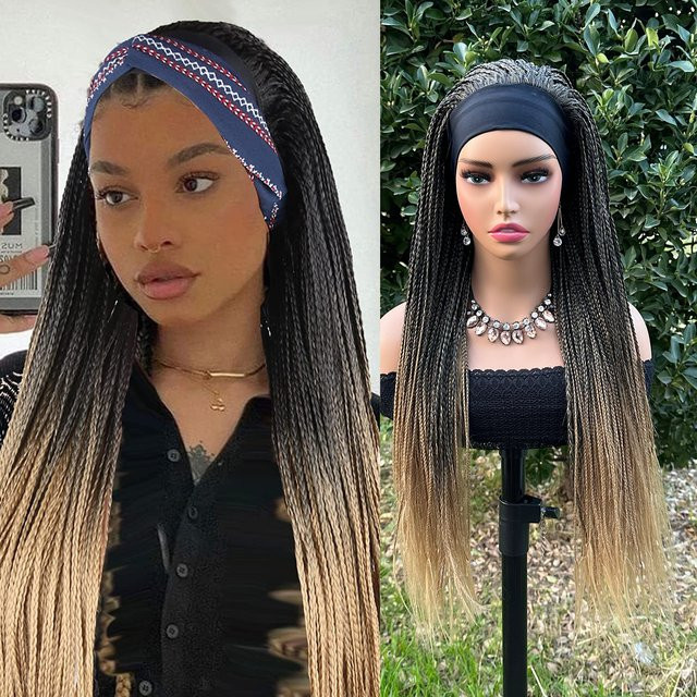 Umot Synthetische Perücke, Ombre Braun, Lange Geflochtene Dreadlocks, Unisex - Bild 1