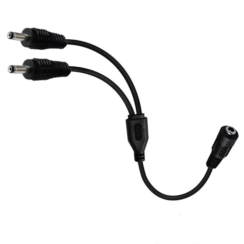 BSN DC Splitter Kabel 1 Buchse auf 2 Stecker, 3,5mm x 1,35mm Stromverlängerungsadapter für CCTV-Kameras und LED-Licht, Schwarz - Bild 2