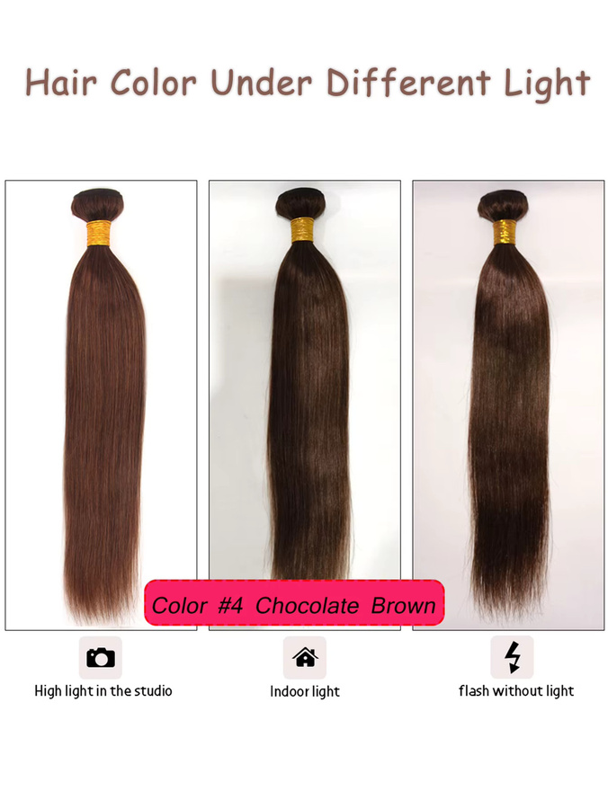 Brasilianisches Remy Echthaar, Haarwebart Bundles, hellbraun - Bild 5
