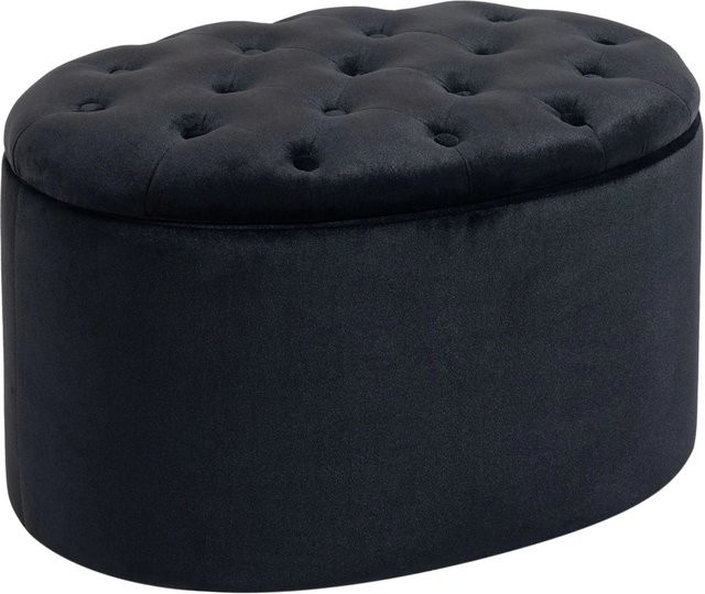HOMCOM Sitzbank mit Stauraum aus Polyester in Schwarz, B/T/H: 71 x 52 x 42 cm - Bild 1