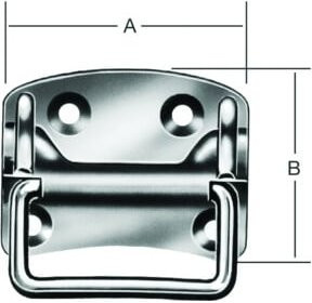 VORMANN Kistengriff mit Platte aus Stahl in Silber, B: 70 mm, H: 80 mm, Durchmesser: 6,5 mm - Bild 1