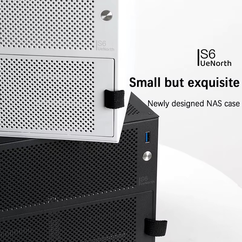 UENORTH UE-S6 NAS-Gehäuse in Schwarz mit sechs Steckplätzen für ITX-Motherboards und Hot-Swap-Unterstützung - Bild 2
