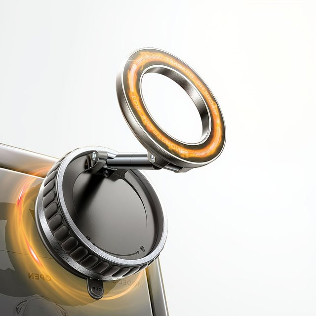 DUTRIEUX Magnetischer Autotelefonhalter mit Vakuum-Saugnapf und 360 Grad Drehverschluss für MagSafe, Schwarz - Bild 1