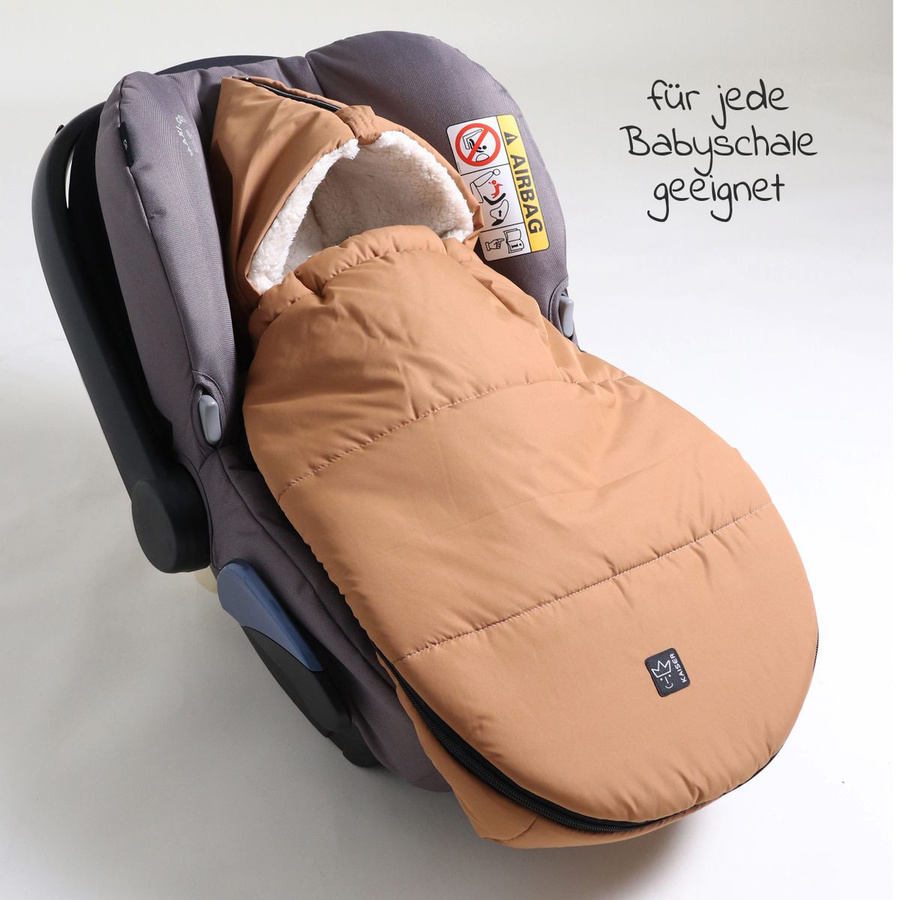 Kaiser Fleece-Fußsack Hoody 2.0 für Babyschale und Babywanne in Camel/Braun, B: 80 cm, T: 40 cm - Bild 2
