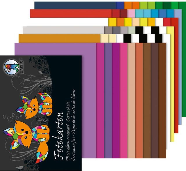 URSUS Fotokarton-Block Uni Multicolor A6 - Bild 1