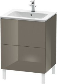 Duravit L-Cube Waschtischunterschrank in Grau Hochglanz mit 2 Auszügen, stehend, B/T/H: 62 x 48,1 x 70,4 cm - Bild 1