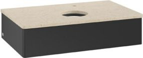 V&B Waschtischunterschrank Antao ohne Frontstruktur in Blau, B/T/H: 80 x 19 x 50 cm - Bild 1