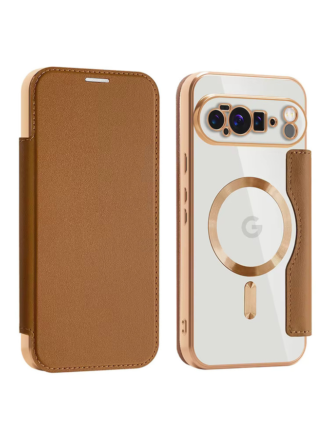 PTU 2-in-1 All-Inclusive Schutzhülle aus Leder mit magnetischer Ladefunktion für Google Pixel 7A 8A 9 9 Pro XL 10 Pro XL in Schwarz oder Braun - Bild 6