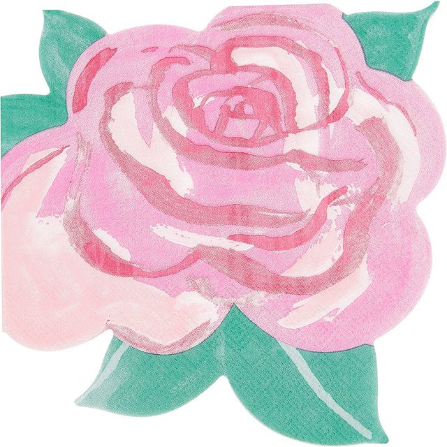 Rico Design Servietten mit floralem Rosenmuster in Pink und Grün, B/T: 31,0 x 31,0 cm - Bild 1