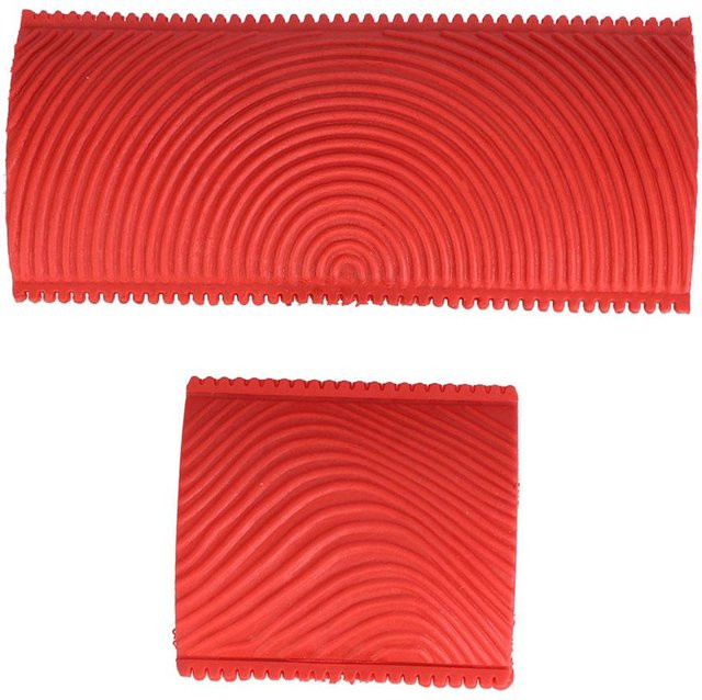 TOMTOP JMS 2er-Set Gummi-Pinsel mit Holzmaserungseffekt für DIY-Wanddekoration in Rot - Bild 1