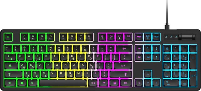 Wozinsky Gaming-Tastatur WZK WKG-200 mit RGB-Beleuchtung, Membrane, USB-Anschluss, Schwarz/Multicolor - Bild 1
