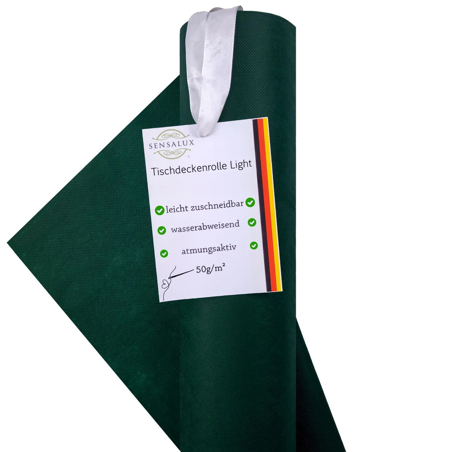 Sensalux Tischdeckenrolle Light Grün, Vlies aus Polypropylen, wasserabweisend und fleckabweisend, Breite: 110 cm, Länge: 25 m - Bild 2