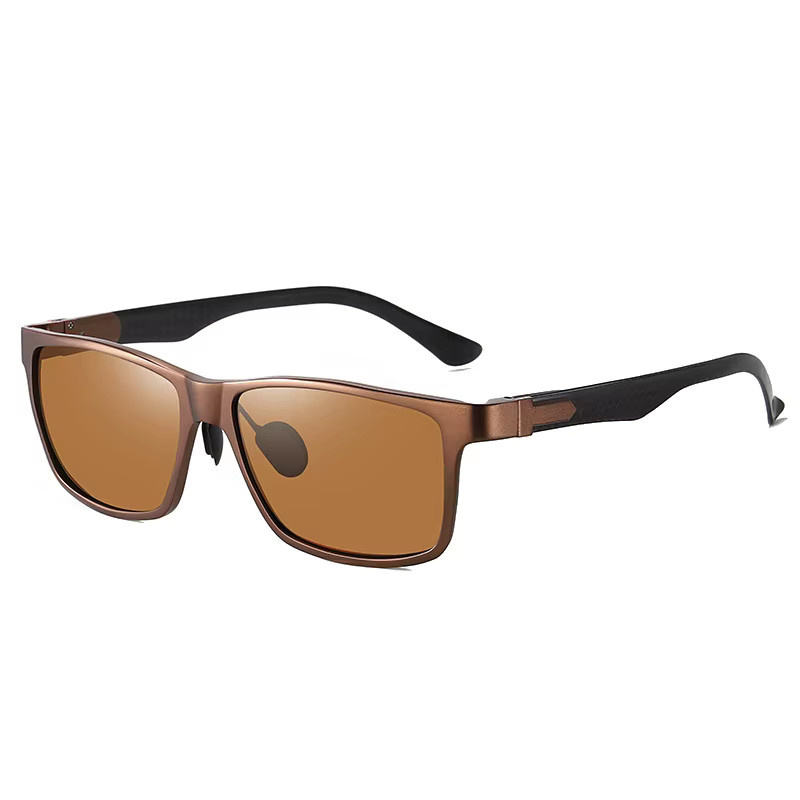 VCKA Sonnenbrille, Quadratisch, Aluminium, Vollrand, Braun, Unisex, polarisiert - Bild 1