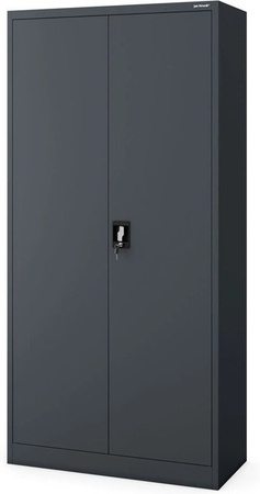 Jan Nowak Mehrzweckschrank Dawid aus pulverbeschichtetem Stahl in Anthrazit, H x B x T: 185 x 90 x 45 cm