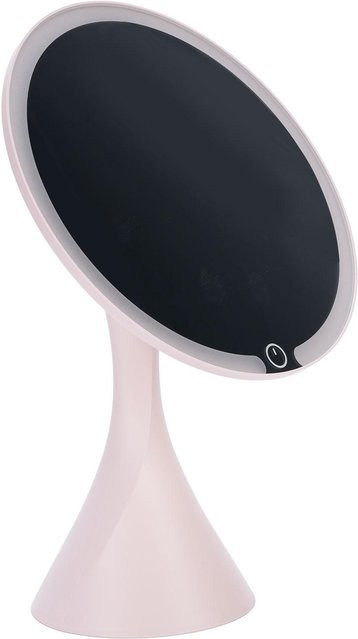 GoolRC Reise-Kosmetikspiegel mit LED-Beleuchtung, 3 Farbtemperaturen und dimmbarer Funktion, USB-wiederaufladbar, rund, Schwarz - Bild 1