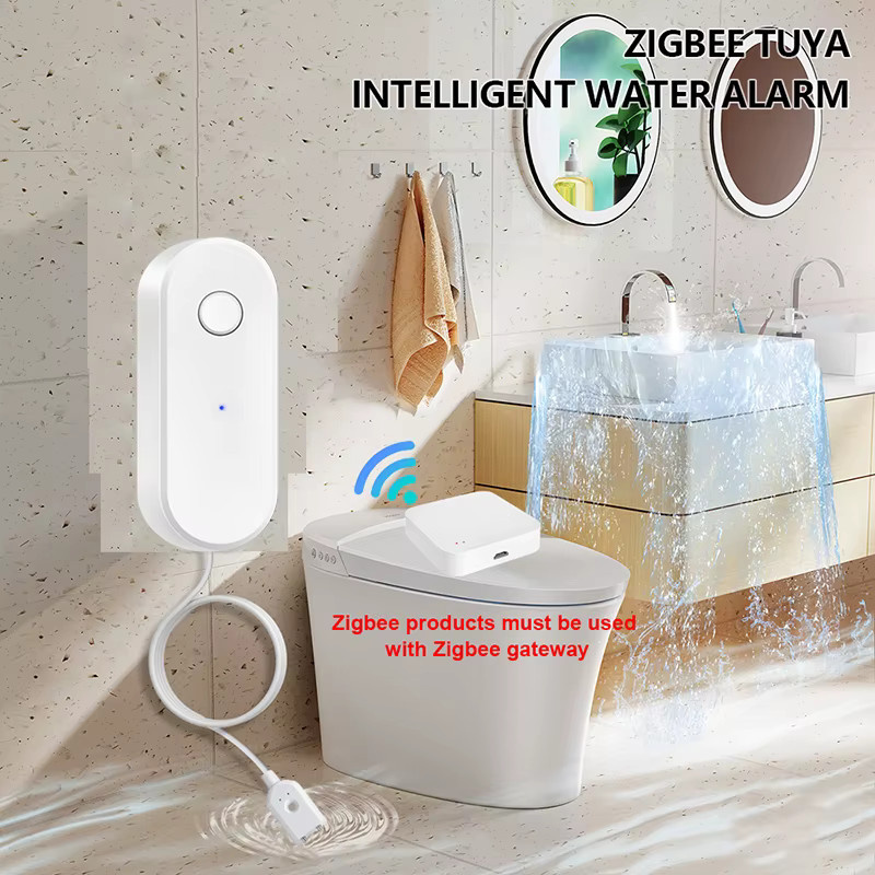 Tuya Zigbee Wasser Leckage Sensor Smart Life APP Flut Alarm Detektor in Weiß - Bild 2