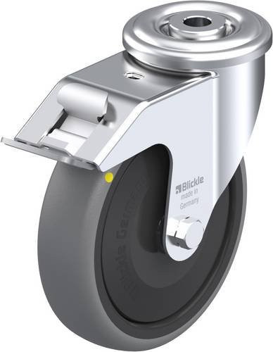 Blickle Lenkrolle LER-TPA 127KF-FI-ELS mit Feststeller in Schwarz-Grau-Silber, Rad-Durchmesser: 125 mm, Tragfähigkeit: 80 kg - Bild 1