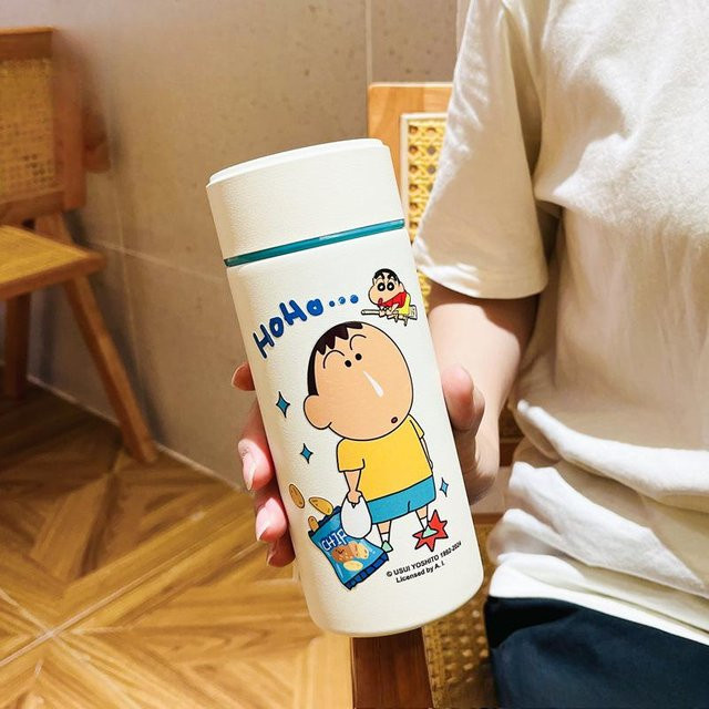 Yiran Furniture Edelstahl Thermobecher mit Cartoonfigur in Weiß, 430 ml - Bild 1