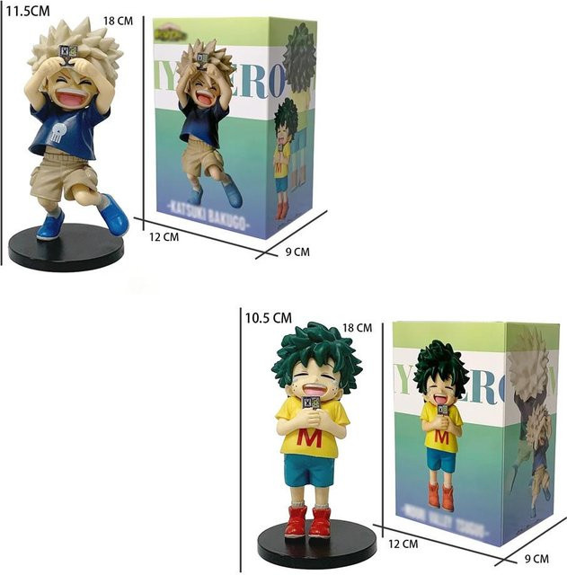 Yiran toy 1 My Hero Academia Izuku Midoriya & Katsuki Bakugo Figur, 12cm, ab 3 Jahren - Bild 1