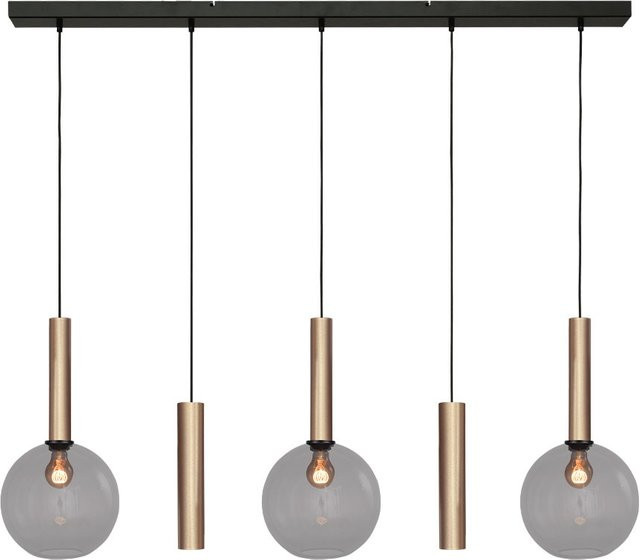 Masterlight Bella 2 3/2 Pendelleuchte 5-flammig in Gold und Rauchgrau mit Glaskugeln - Bild 1