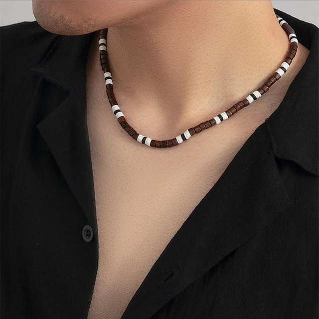 Choker Halskette Polymer Clay, Schwarz Weiß, Unisex - Bild 1