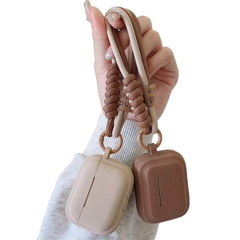 Silikonhülle für Apple AirPods Pro 2 und 3 sowie AirPods 4, 3, 2, 1 in Beige und Braun - Bild 3