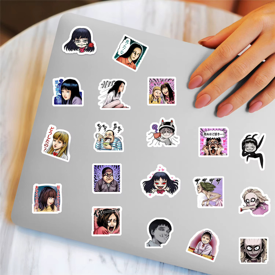 125 Stück Tomie Junji Ito Aufkleber im Horror Anime Stil, bunte Sticker für Laptop, Scrapbook und DIY-Projekte - Bild 6