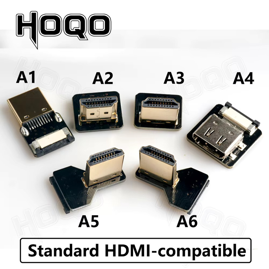 HOQO HDMI FPV Flachbandkabel Micro HD auf Mini HD Buchse, 20pin, Schwarz - Bild 3