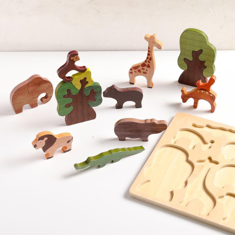 juhe Tier-Puzzle Holz Handgriff-Panel Bunt ab 4-6 Jahren - Bild 4