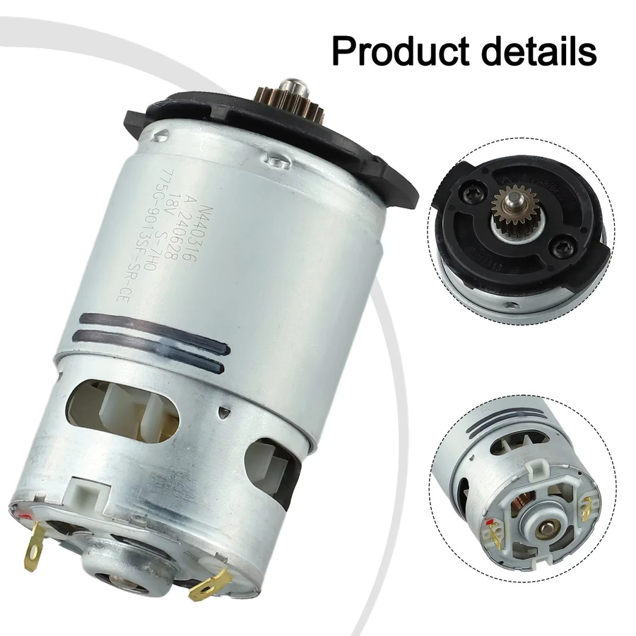 DeWalt Ersatzmotor N 376649 für DCD776 Akku-Bohrschrauber, 18 V DC Metallmotor mit 18 Zähnen in Silber - Bild 4