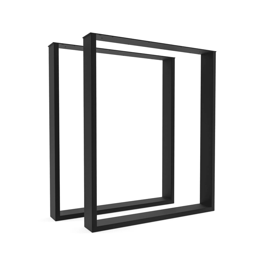 HEVVA Tischbeine BASEL 2er Set Schwarz Matt aus Metall mit Schlittenfuß, Tiefe: 60 cm, Höhe: 72 cm - Bild 2