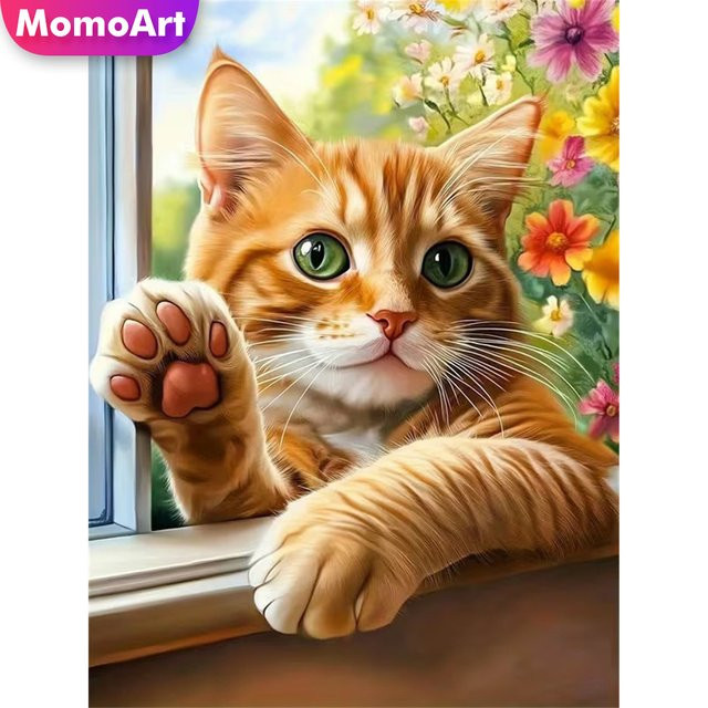 Momoart 5D-Diamantgemälde Set mit floralem Motiv, rund, Acryl, mehrfarbig, Durchmesser: 30,0 cm - Bild 1