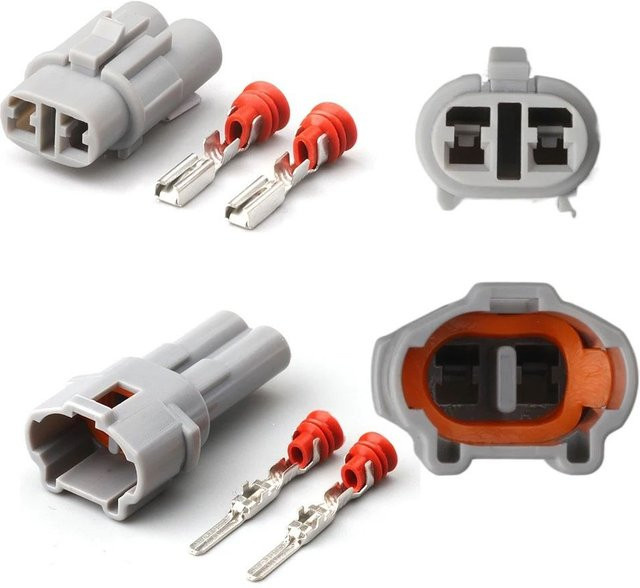 Sumitomo 2-Pin Wasserdichter Auto-Kabelstecker Set mit männlichem und weiblichem elektrischem Steckverbinder in Grau für Honda 6180-2321 6187-2311 - Bild 1