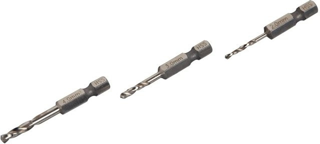LUX-TOOLS HSS Metall-Bohrersatz Twist Drill aus Stahl in Silber, 6-Kant mit 2 mm, 3 mm und 4 mm - Bild 1