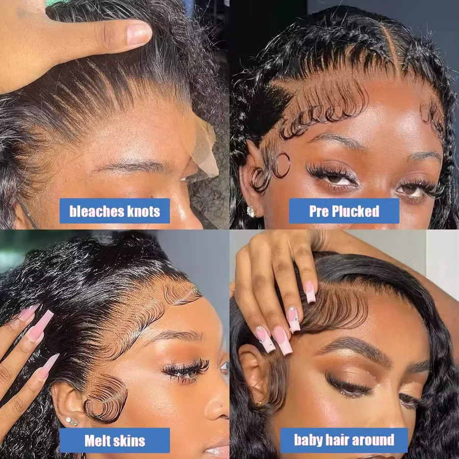 Luxexuan Bob-Perücke, Kinky Curly, 100% Echthaar, Damen - Bild 5