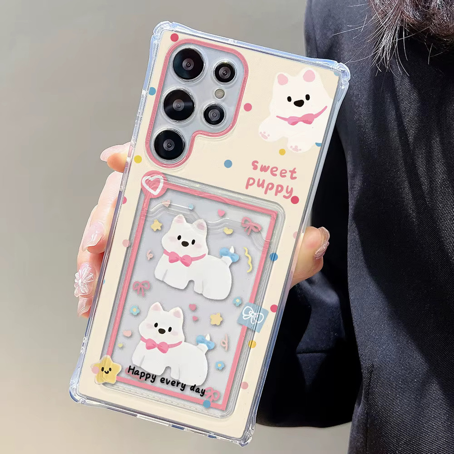 Silikon Handyhülle mit Kartenhalter und Tier-Design für Samsung Galaxy S25 Ultra, S24 FE, S23, S22 Plus sowie Galaxy A56 5G, A55, A54, A53, A52 in Multicolour - Bild 3
