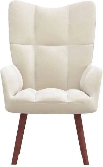 vidaXL Relaxsessel Modell 7 in CremeWeiß und Beige aus Samt mit integrierter Armlehne, B/T/H: 69,0 x 61,5 x 95,5 cm - Bild 1