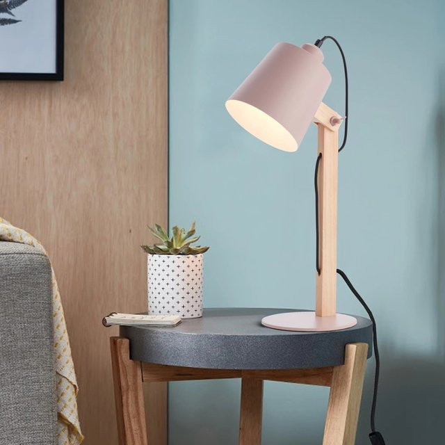 Brilliant Tischleuchte Swivel in Rosa matt mit E27 Fassung und Schnurzwischenschalter - Bild 1