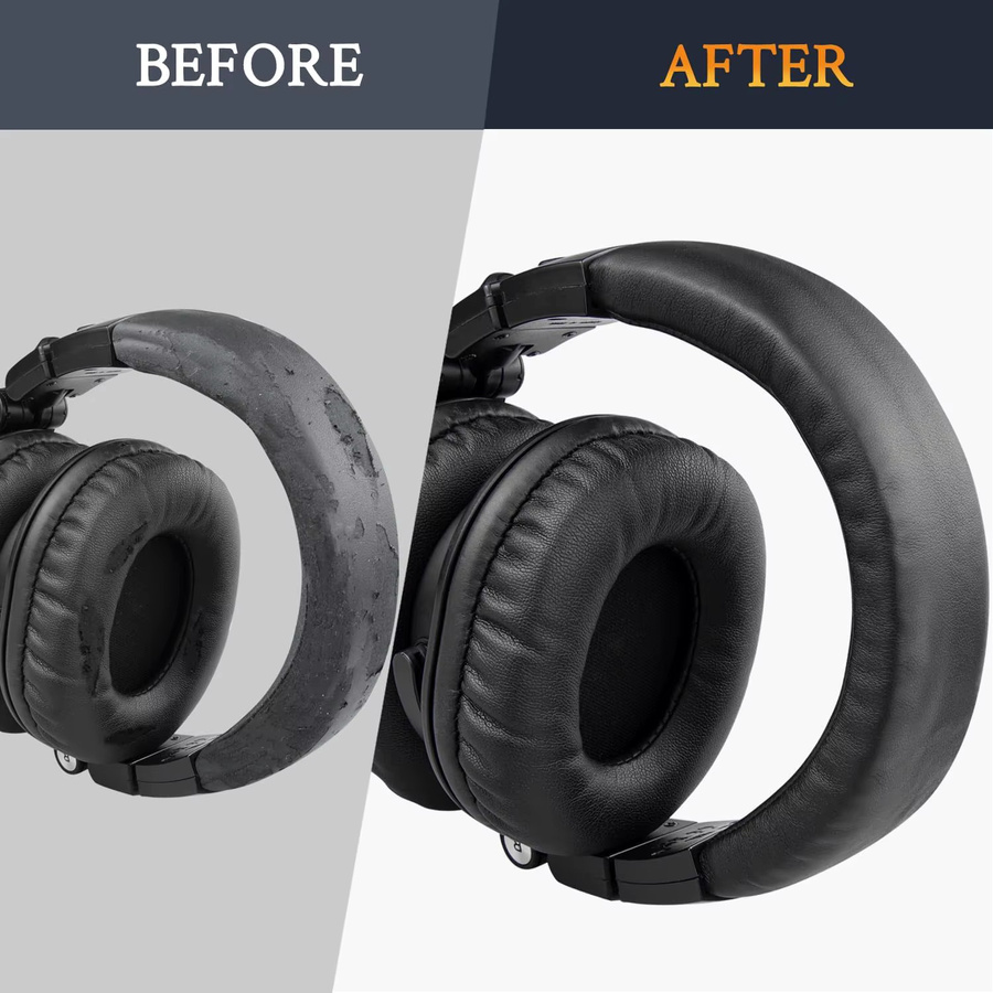 Audio-Technica Ersatz-Kopfbügel-Ohrpolster für ATH M50, M50X, M50XWH, M50XBT, M50XBT2 und M50S/LE in Schwarz oder Braun - Bild 5