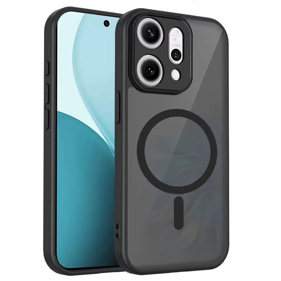 Stoßfeste magnetische MagSafe Handyhülle für Realme 15 14 Pro Plus 15T 14T in Transparent und Schwarz mit mattem Finish - Bild 3