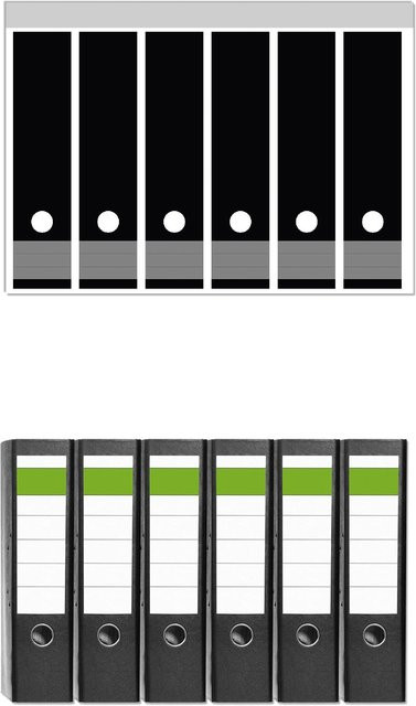 Wallario Ordnerrücken Sticker 12 Stück Schwarz - Bild 1