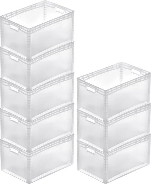PROREGAL SuperSparSet 6x Transparente Eurobehälter LightLine Transportboxen mit offenem Griff, H x B x T: 32 x 40 x 60 cm - Bild 1